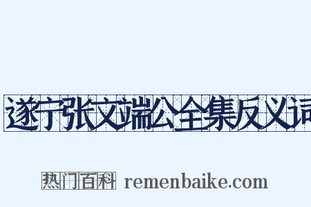 遂宁张文端公全集反义词是什么意思的图片